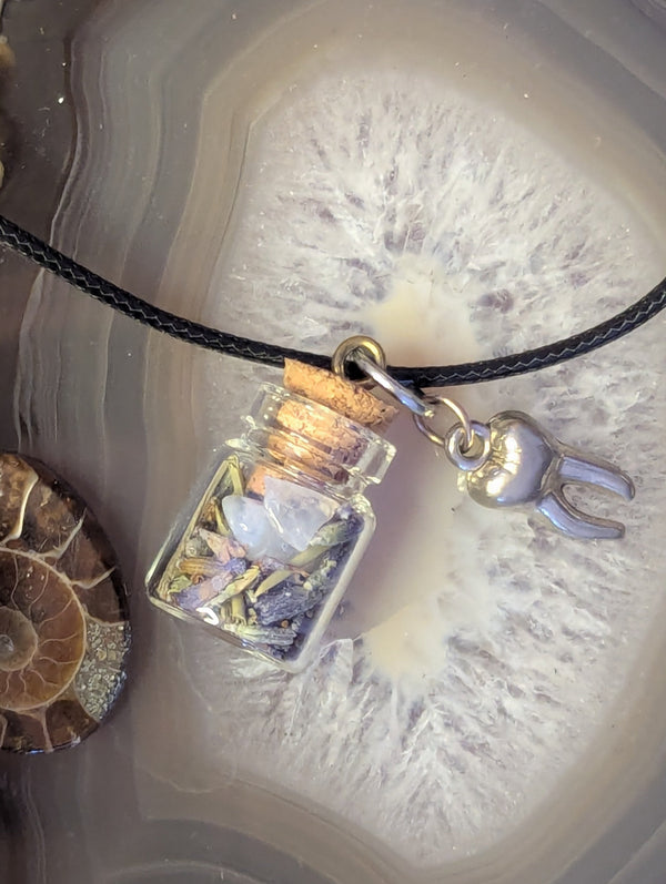 Return to Calm: One-of-a-Kind Emotional Healing Spell Jar Necklace